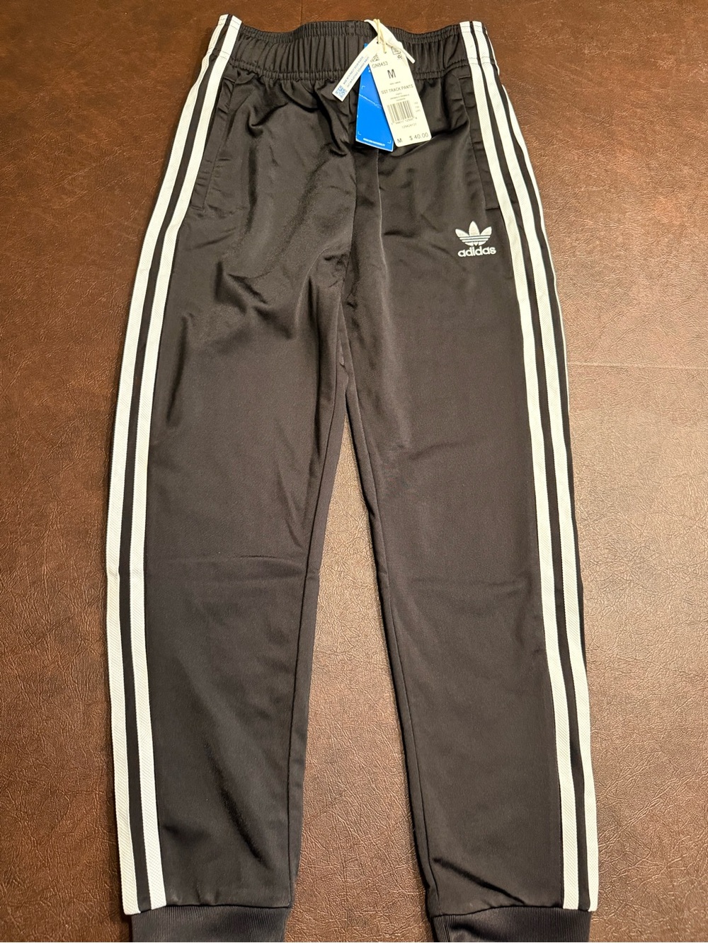 adidas Black Jogger Sweatpants with White Three Stripes New With Tags!
